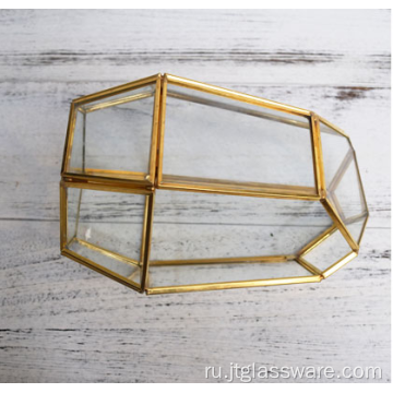 Стеклянные вазы из прозрачного стекла для террариума с геометрическим рисунком